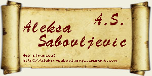 Aleksa Sabovljević vizit kartica